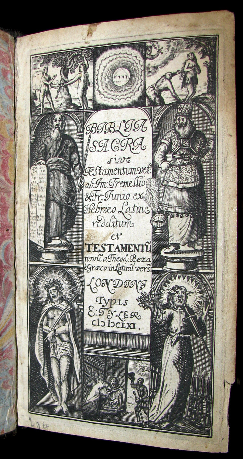 1661 Rare Latin Bible - Biblia sacra sive Testamentum by Evan Tyler King's Printer in Scotland.