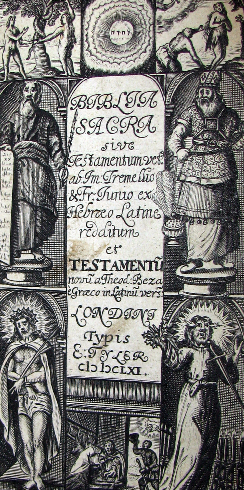 1661 Rare Latin Bible - Biblia sacra sive Testamentum by Evan Tyler King's Printer in Scotland.