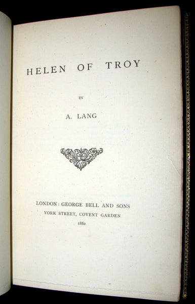 1882 Scarce 1stED bound by Sangorski & Sutcliffe - HELEN of TROY by ANDREW LANG.