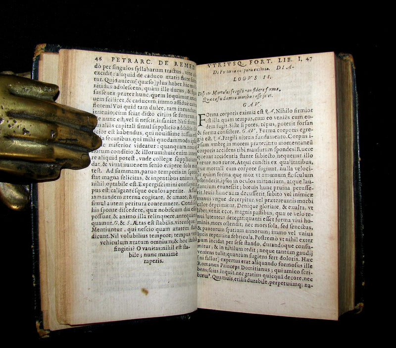 1613 Rare Book - Petrarch's Remedies for Fortune Fair and Foul (De remediis utriusque Fortunae).