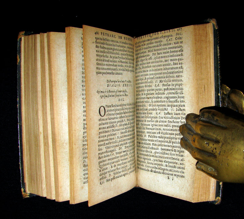 1613 Rare Book - Petrarch's Remedies for Fortune Fair and Foul (De remediis utriusque Fortunae).