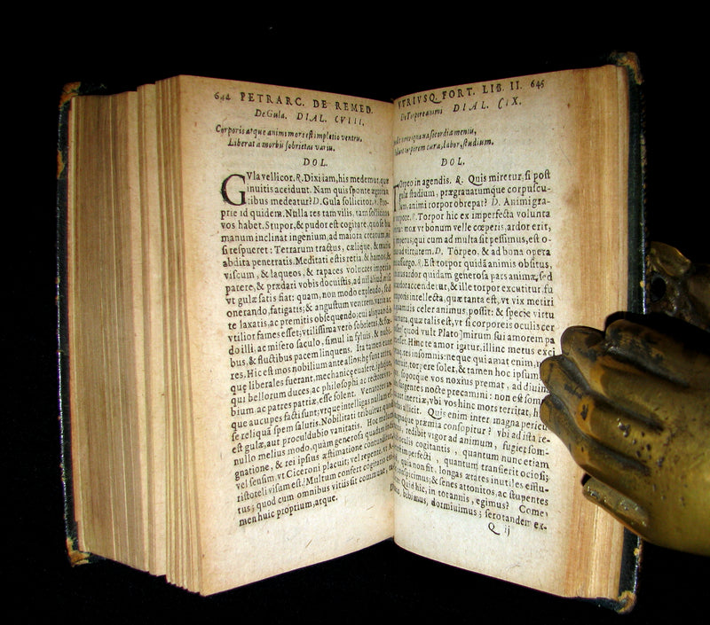 1613 Rare Book - Petrarch's Remedies for Fortune Fair and Foul (De remediis utriusque Fortunae).