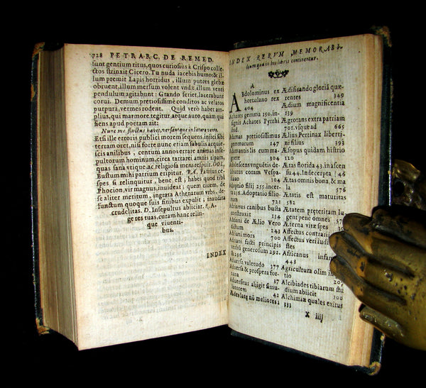 1613 Rare Book - Petrarch's Remedies for Fortune Fair and Foul (De remediis utriusque Fortunae).