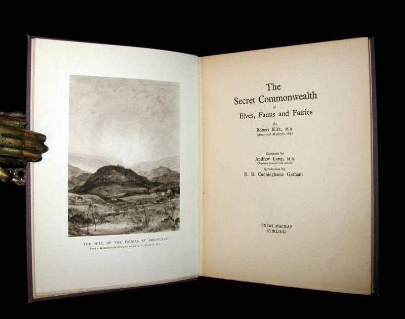 1933 Rare Book - The Secret Commonwealth of Elves, Fauns & Fairies by Robert Kirk. Publisher review copy.