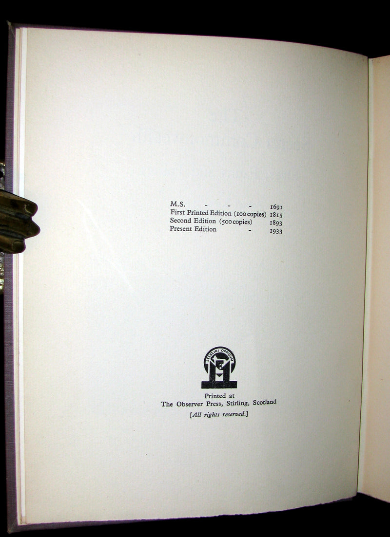 1933 Rare Book - The Secret Commonwealth of Elves, Fauns & Fairies by Robert Kirk. Publisher review copy.