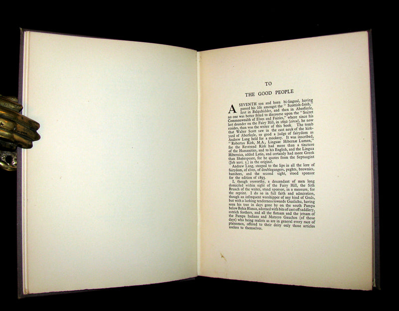 1933 Rare Book - The Secret Commonwealth of Elves, Fauns & Fairies by Robert Kirk. Publisher review copy.