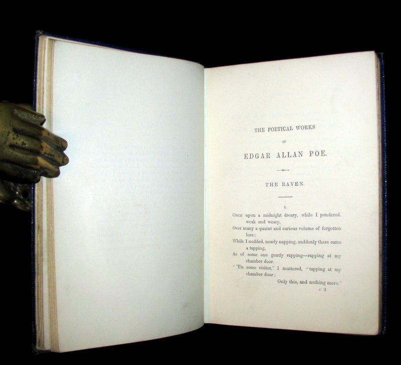 1852 Rare Book - The Poetical Works of EDGAR ALLAN POE with A Notice of his Life. Illustrated.