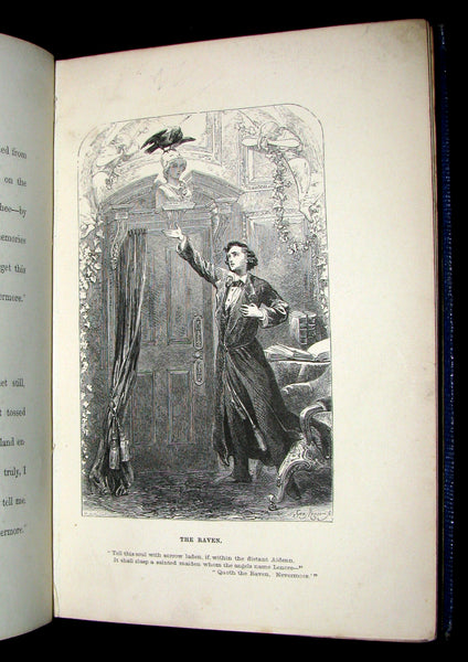 1852 Rare Book - The Poetical Works of EDGAR ALLAN POE with A Notice of his Life. Illustrated.