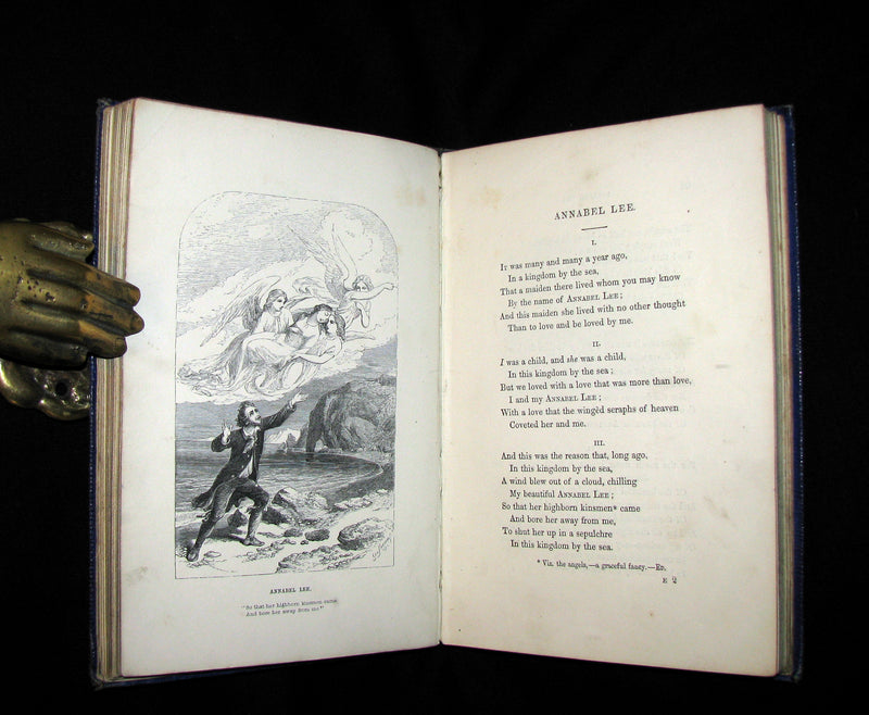 1852 Rare Book - The Poetical Works of EDGAR ALLAN POE with A Notice of his Life. Illustrated.
