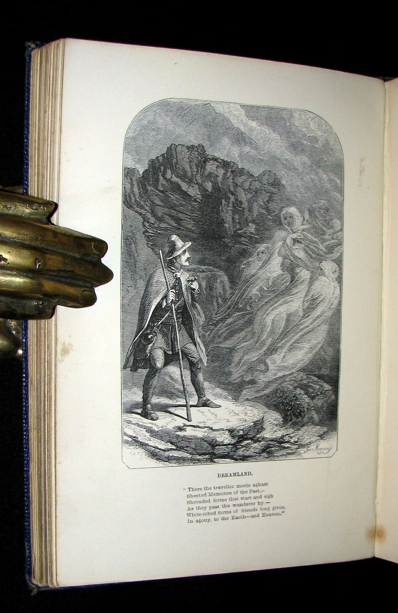 1852 Rare Book - The Poetical Works of EDGAR ALLAN POE with A Notice of his Life. Illustrated.