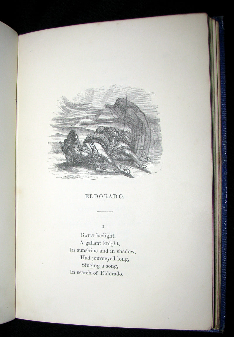 1852 Rare Book - The Poetical Works of EDGAR ALLAN POE with A Notice of his Life. Illustrated.