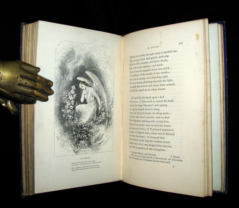 1852 Rare Book - The Poetical Works of EDGAR ALLAN POE with A Notice of his Life. Illustrated.