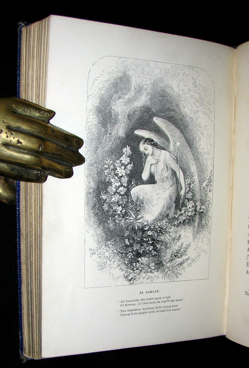 1852 Rare Book - The Poetical Works of EDGAR ALLAN POE with A Notice of his Life. Illustrated.
