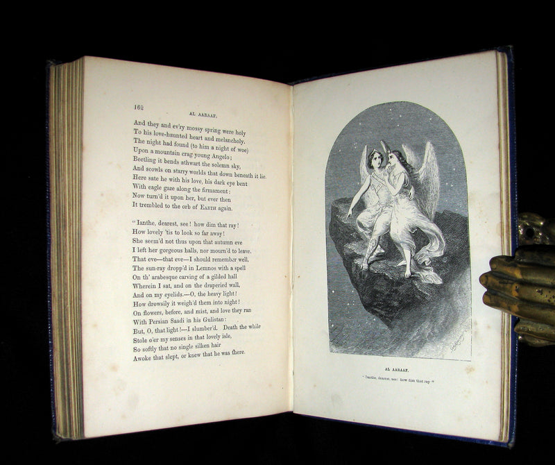 1852 Rare Book - The Poetical Works of EDGAR ALLAN POE with A Notice of his Life. Illustrated.