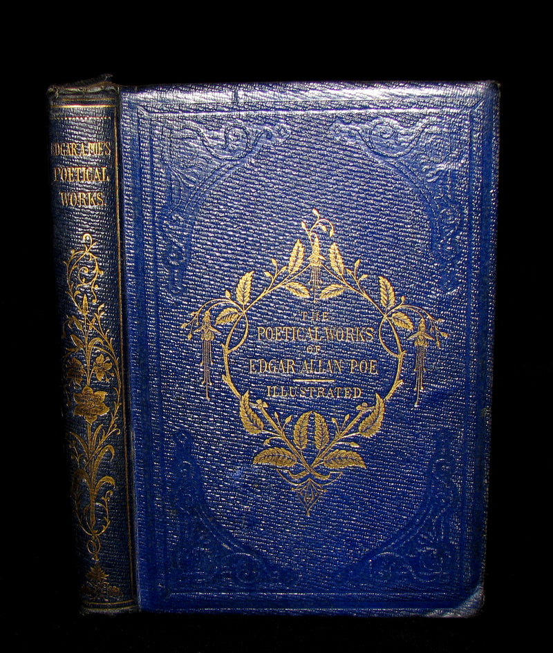 1852 Rare Book - The Poetical Works of EDGAR ALLAN POE with A Notice of his Life. Illustrated.