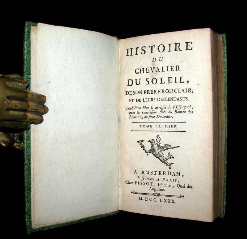 1780 Rare French Chivalry Book set - The KNIGHT of the SUN - HISTOIRE du CHEVALIER du SOLEIL by Diego ORTUNEZ DE CALAHORRA.