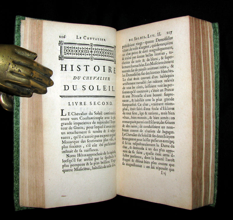 1780 Rare French Chivalry Book set - The KNIGHT of the SUN - HISTOIRE du CHEVALIER du SOLEIL by Diego ORTUNEZ DE CALAHORRA.