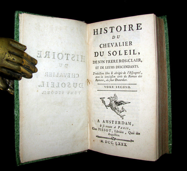 1780 Rare French Chivalry Book set - The KNIGHT of the SUN - HISTOIRE du CHEVALIER du SOLEIL by Diego ORTUNEZ DE CALAHORRA.