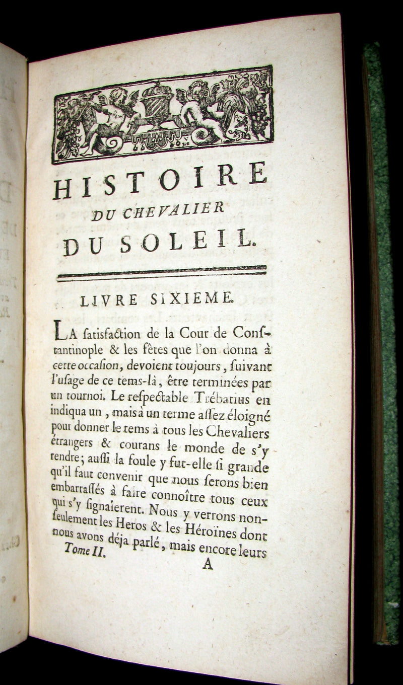 1780 Rare French Chivalry Book set - The KNIGHT of the SUN - HISTOIRE du CHEVALIER du SOLEIL by Diego ORTUNEZ DE CALAHORRA.