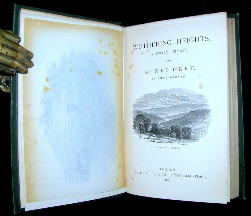 1885 Rare Book - WUTHERING HEIGHTS by Emily Brontë and Agnes Grey by Anne Brontë. Illustrated.