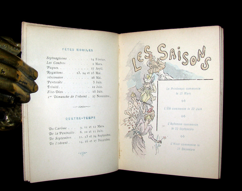 1891 Scarce French Book ~ POCKET ALMANACK - ALMANACH Henri Boutet for the year 1892 (in slipcase).