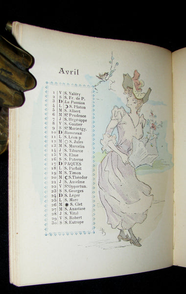 1891 Scarce French Book ~ POCKET ALMANACK - ALMANACH Henri Boutet for the year 1892 (in slipcase).