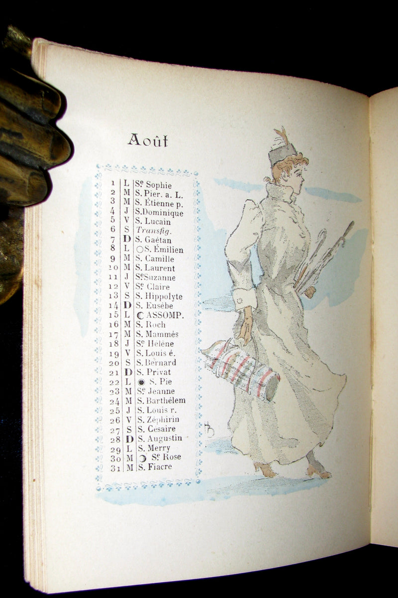 1891 Scarce French Book ~ POCKET ALMANACK - ALMANACH Henri Boutet for the year 1892 (in slipcase).