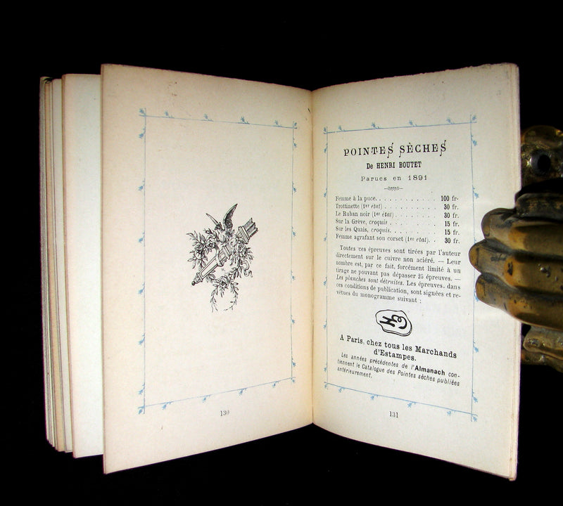 1891 Scarce French Book ~ POCKET ALMANACK - ALMANACH Henri Boutet for the year 1892 (in slipcase).
