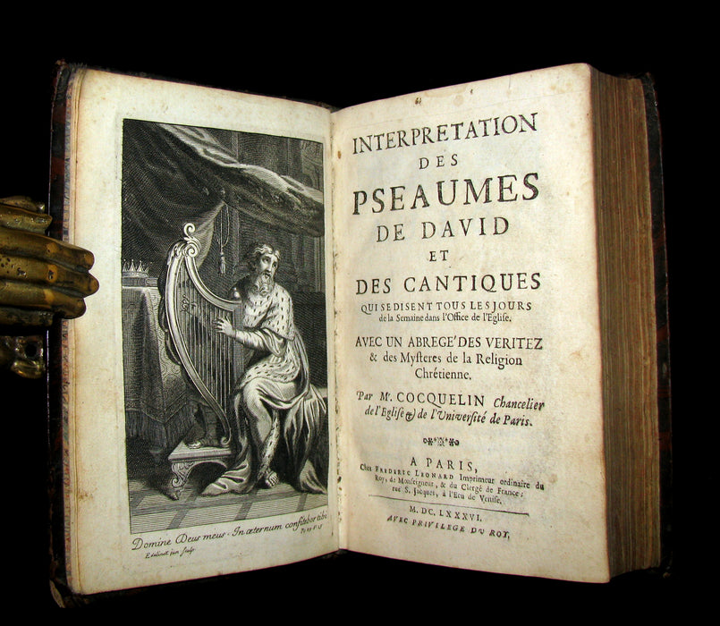 1686 Scarce Latin French Book - David's Book of Psalms - Interpretation des PSEAUMES de DAVID.