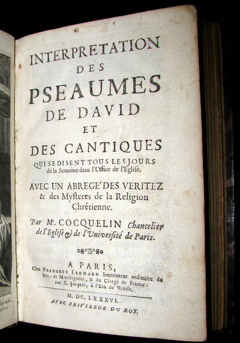 1686 Scarce Latin French Book - David's Book of Psalms - Interpretation des PSEAUMES de DAVID.