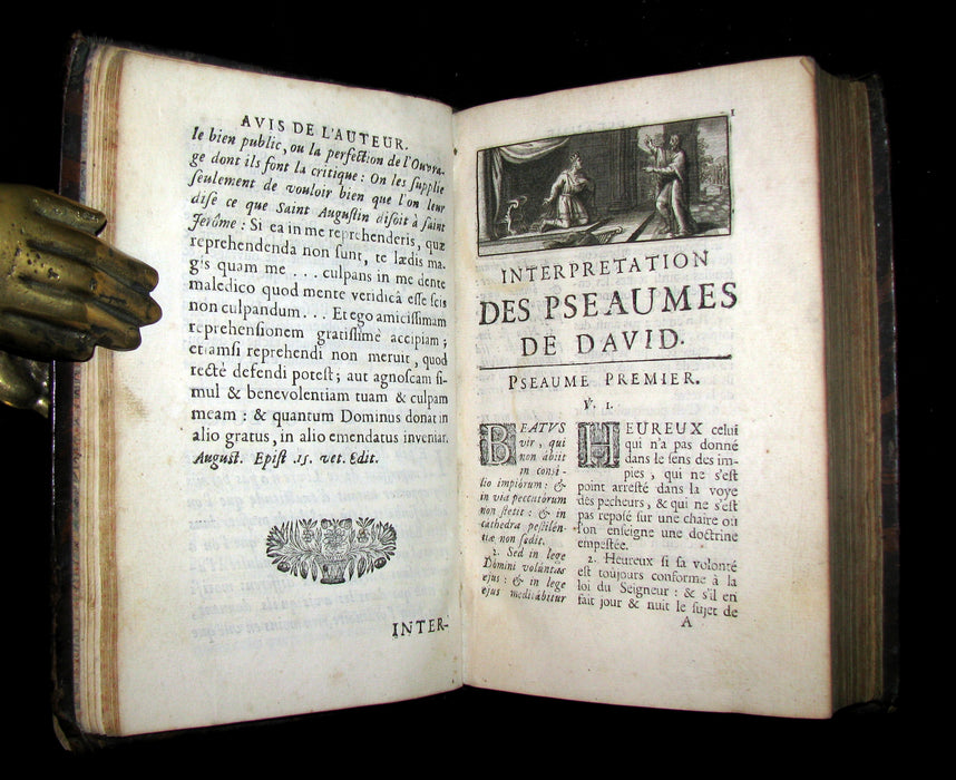 1686 Scarce Latin French Book - David's Book of Psalms - Interpretation des PSEAUMES de DAVID.