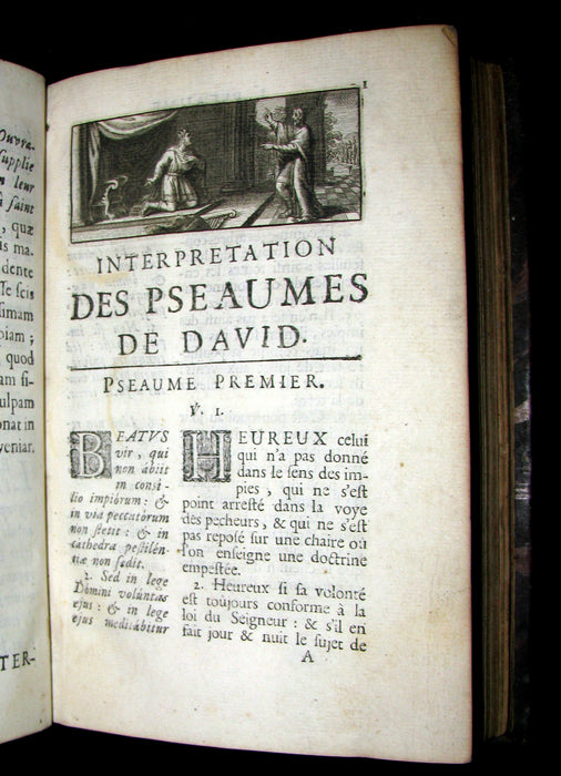 1686 Scarce Latin French Book - David's Book of Psalms - Interpretation des PSEAUMES de DAVID.