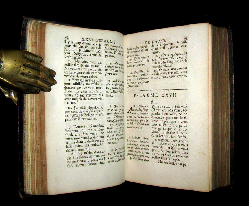 1686 Scarce Latin French Book - David's Book of Psalms - Interpretation des PSEAUMES de DAVID.