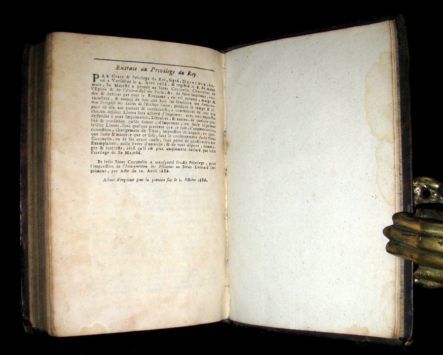 1686 Scarce Latin French Book - David's Book of Psalms - Interpretation des PSEAUMES de DAVID.