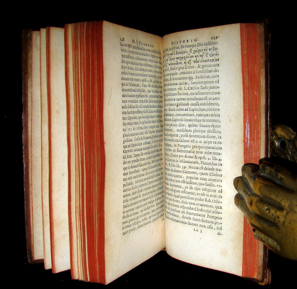 1642 Scarce Latin Book (Arms binding) - Selected Writings by CICERO - M. TULLII CICERONIS SCRIPTORUM FRAGMENTA.
