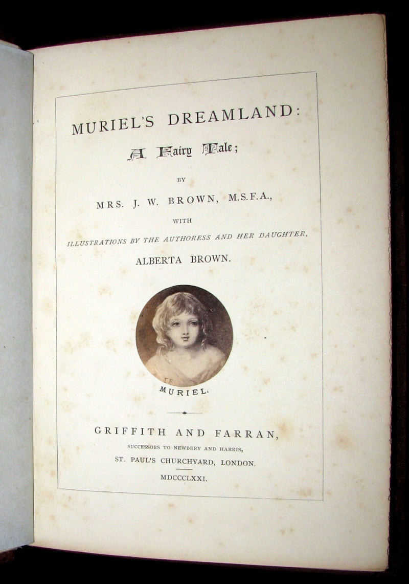1871 Rare First Edition - MURIEL'S DREAMLAND: A Fairy Tale (Photographically illustrated).