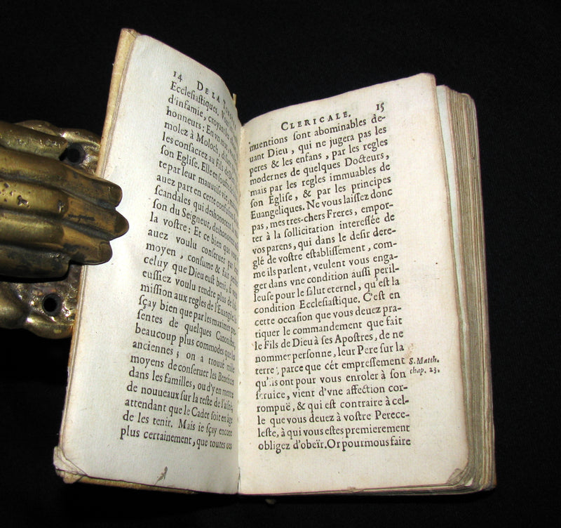 1651 Scarce French Vellum Book - Discourse on the Clerical TONSURE. Antoine Godeau. 1stED.