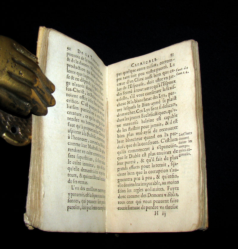 1651 Scarce French Vellum Book - Discourse on the Clerical TONSURE. Antoine Godeau. 1stED.