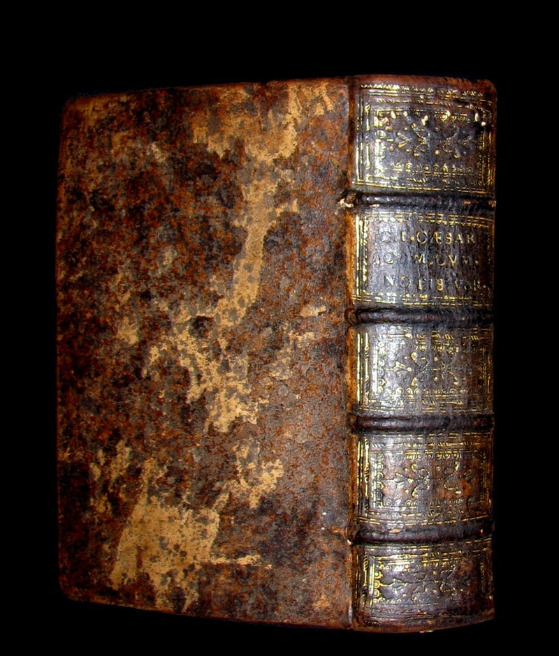 1670 Rare Latin Book - Works of Julius Caesar, The Gallic War, Civil War. Illustrated & MAP.