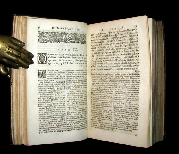 1670 Rare Latin Book - Works of Julius Caesar, The Gallic War, Civil War. Illustrated & MAP.