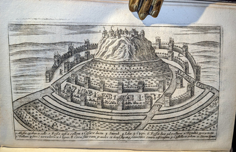 1670 Rare Latin Book - Works of Julius Caesar, The Gallic War, Civil War. Illustrated & MAP.