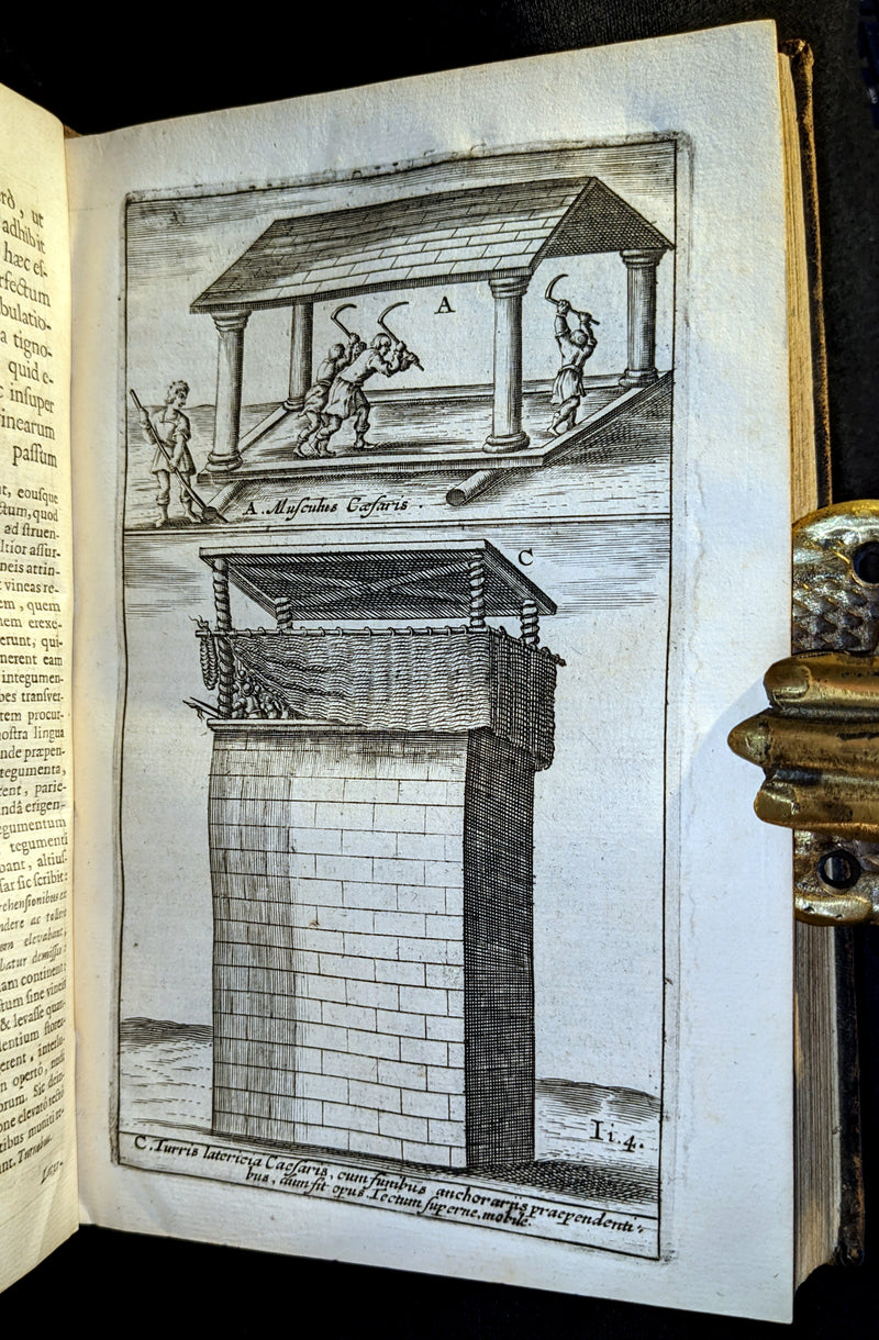 1670 Rare Latin Book - Works of Julius Caesar, The Gallic War, Civil War. Illustrated & MAP.