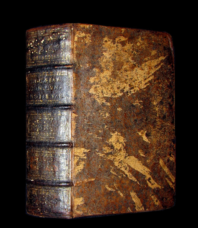 1670 Rare Latin Book - Works of Julius Caesar, The Gallic War, Civil War. Illustrated & MAP.