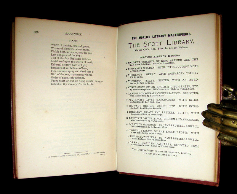 1905 Rare Book - WALDEN by Henry David Thoreau. With an introductory note by Will H. Dircks.