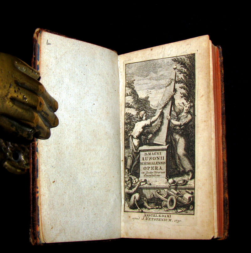 1750 Rare Latin Book - Roman poet AUSONIUS Work. Opera, ex Doctor Virorum Emendatione.