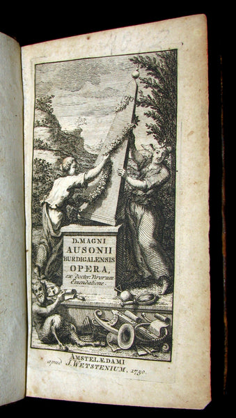 1750 Rare Latin Book - Roman poet AUSONIUS Work. Opera, ex Doctor Virorum Emendatione.