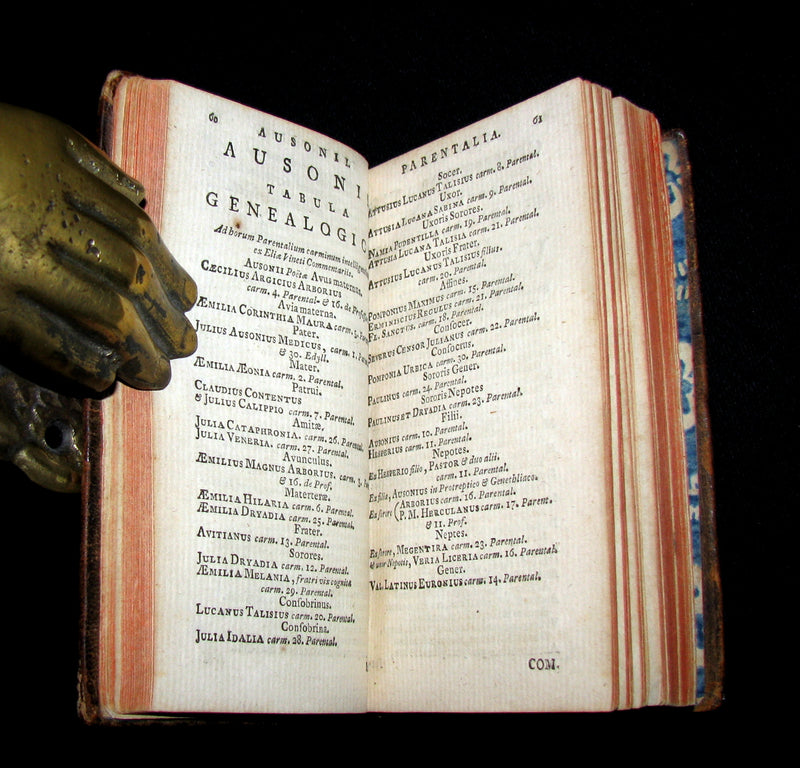 1750 Rare Latin Book - Roman poet AUSONIUS Work. Opera, ex Doctor Virorum Emendatione.