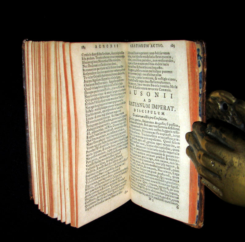 1750 Rare Latin Book - Roman poet AUSONIUS Work. Opera, ex Doctor Virorum Emendatione.