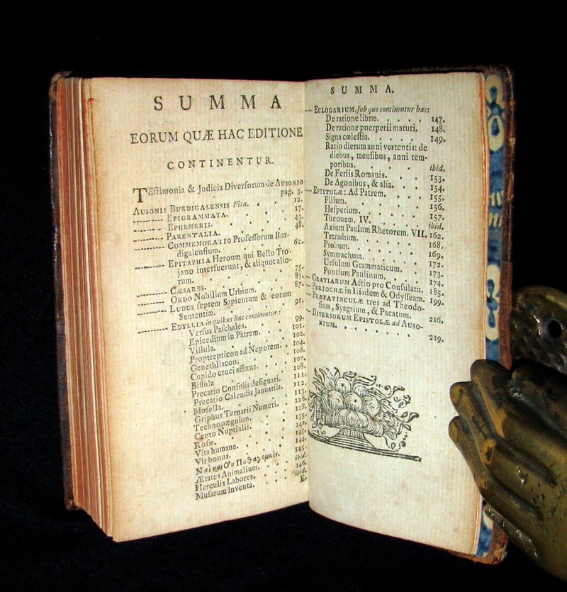 1750 Rare Latin Book - Roman poet AUSONIUS Work. Opera, ex Doctor Virorum Emendatione.