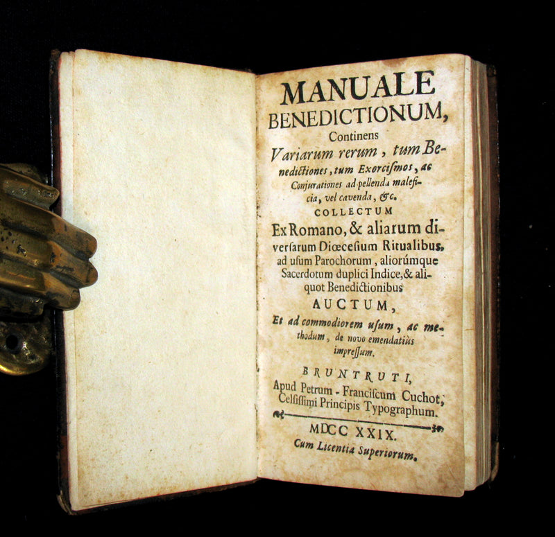 1729 Scarce Latin Book - EXORCISM & Benediction Manual - De EXORCISMIS contra MALEFICIA.